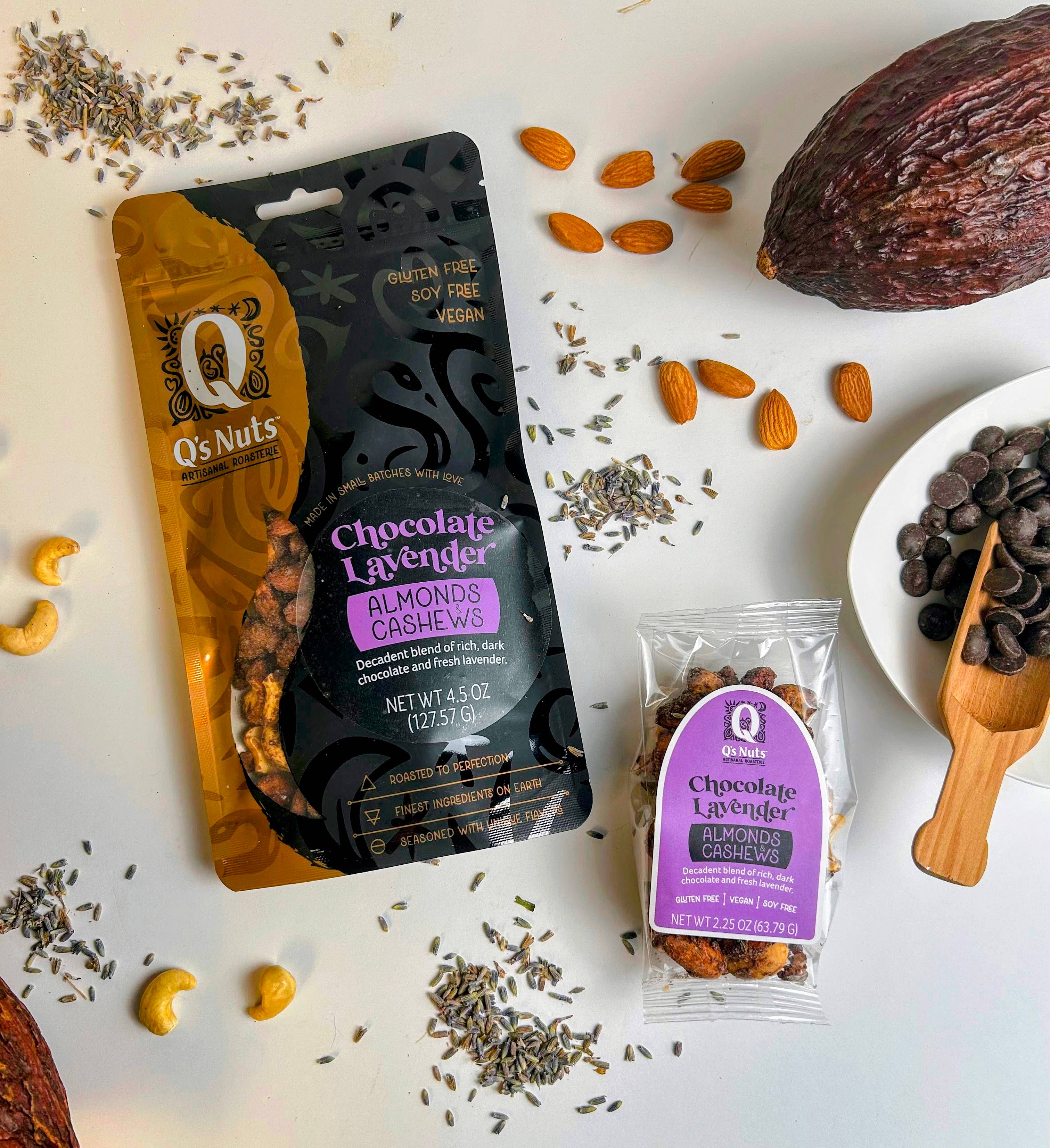 Chocolate Lavender Almond & Cashew Mix by Q's Nuts