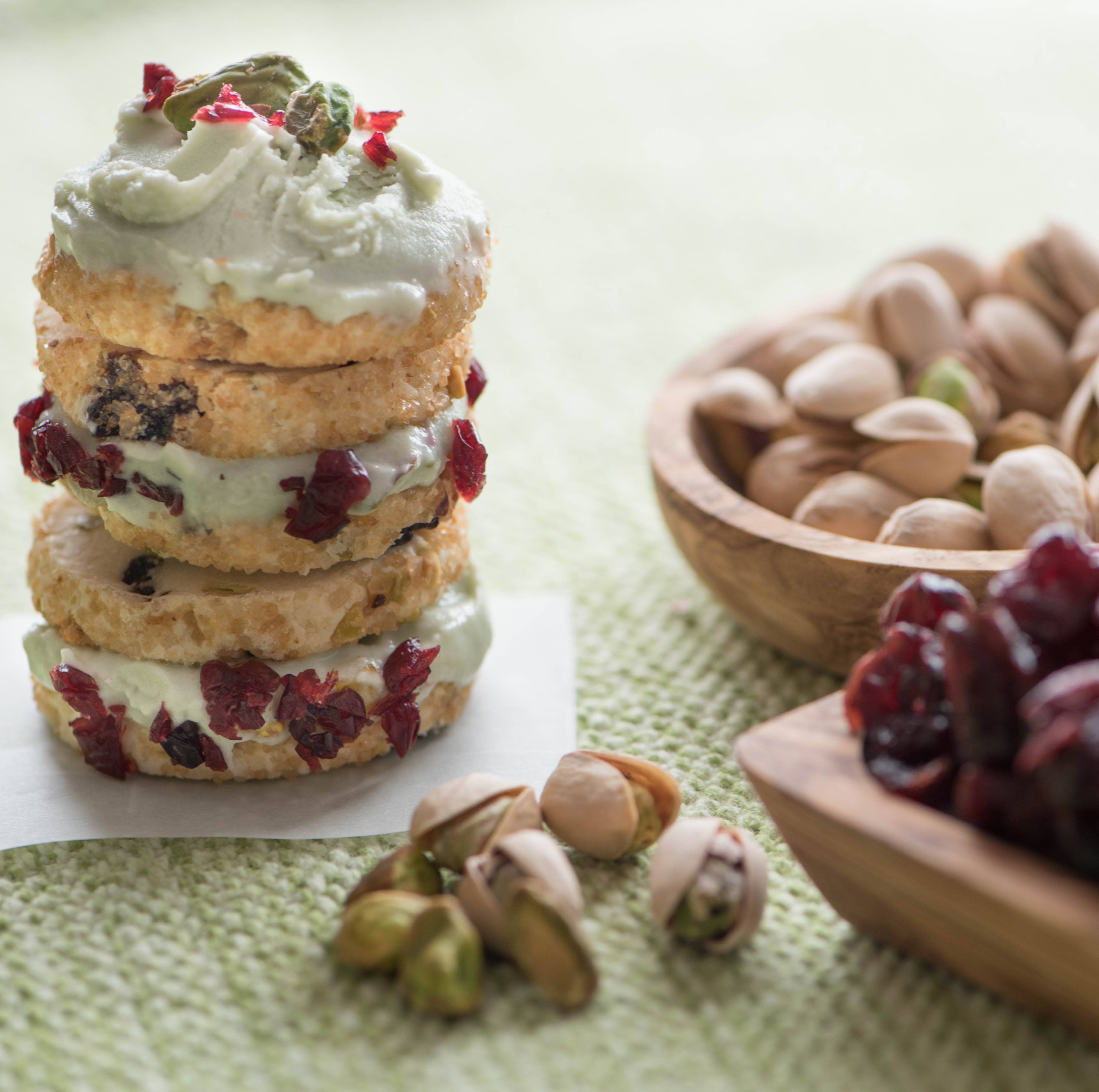 Pistachio Cherry Sable Cookies by Lark Fine Foods