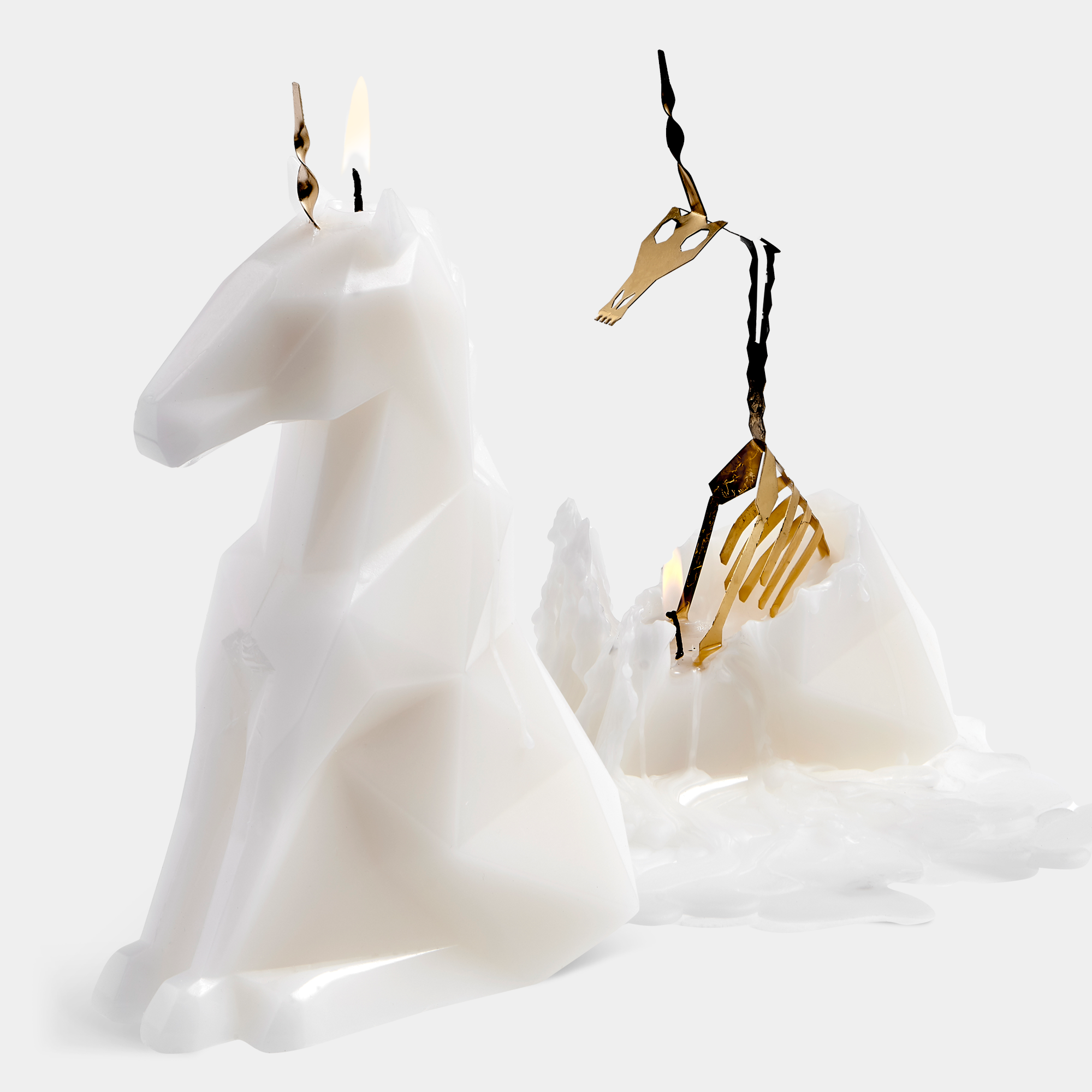 Einar Unicorn Skeleton Candle by PyroPet