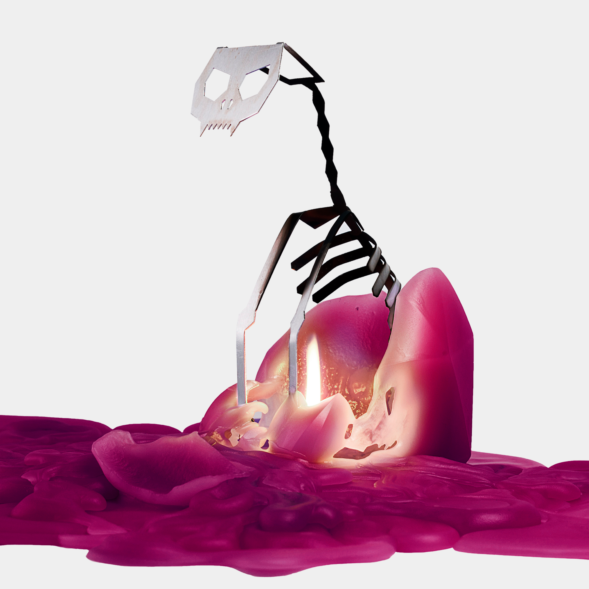 Kisa Cat Skeleton Candle by PyroPet