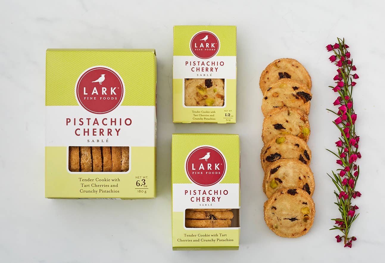 Pistachio Cherry Sable Cookies by Lark Fine Foods