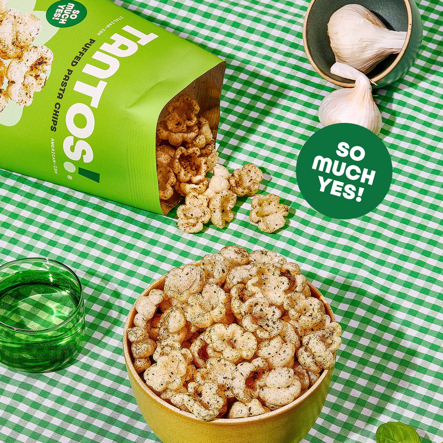 Pesto Pasta Chips by Tantos