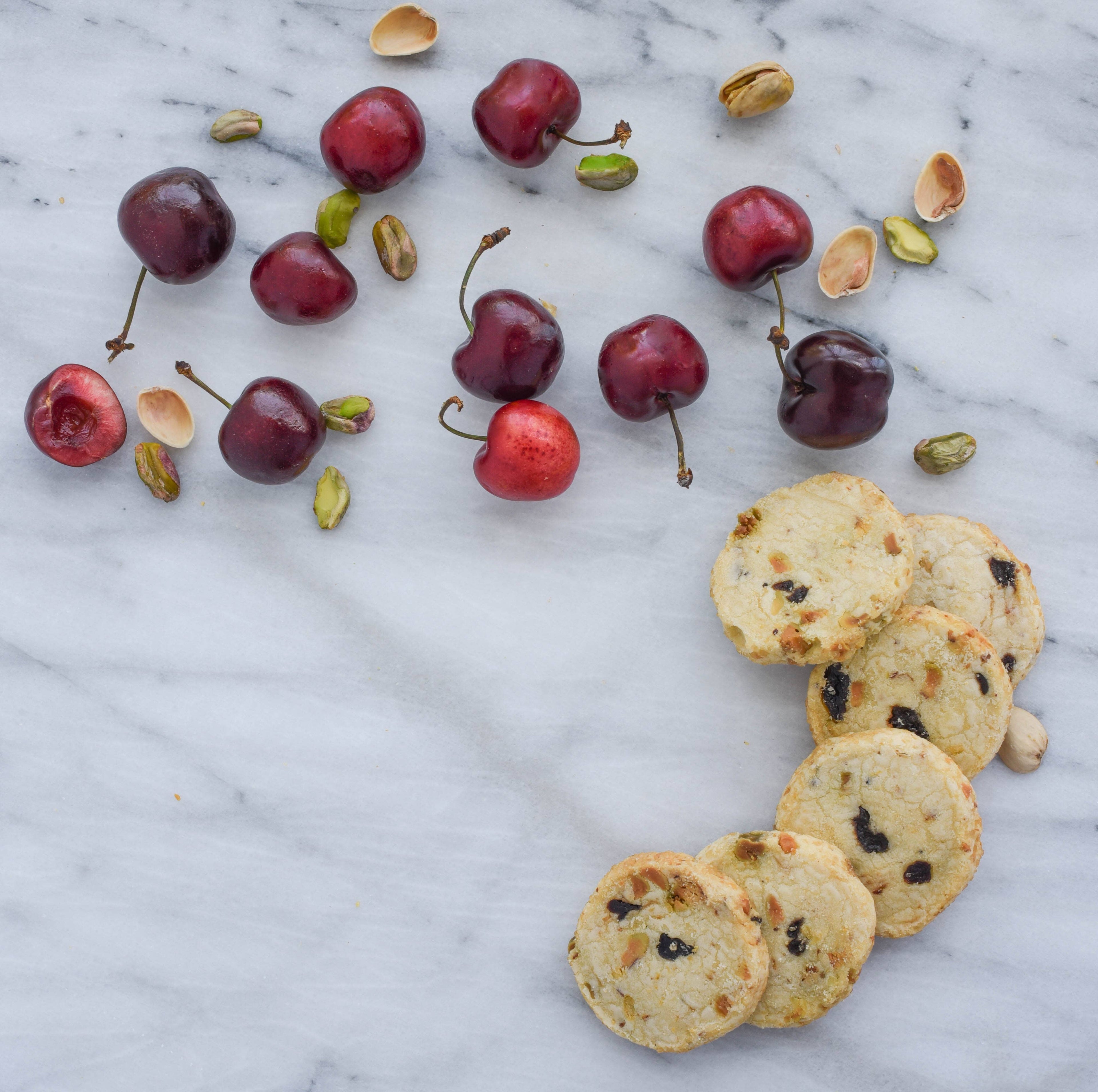 Pistachio Cherry Sable Cookies by Lark Fine Foods