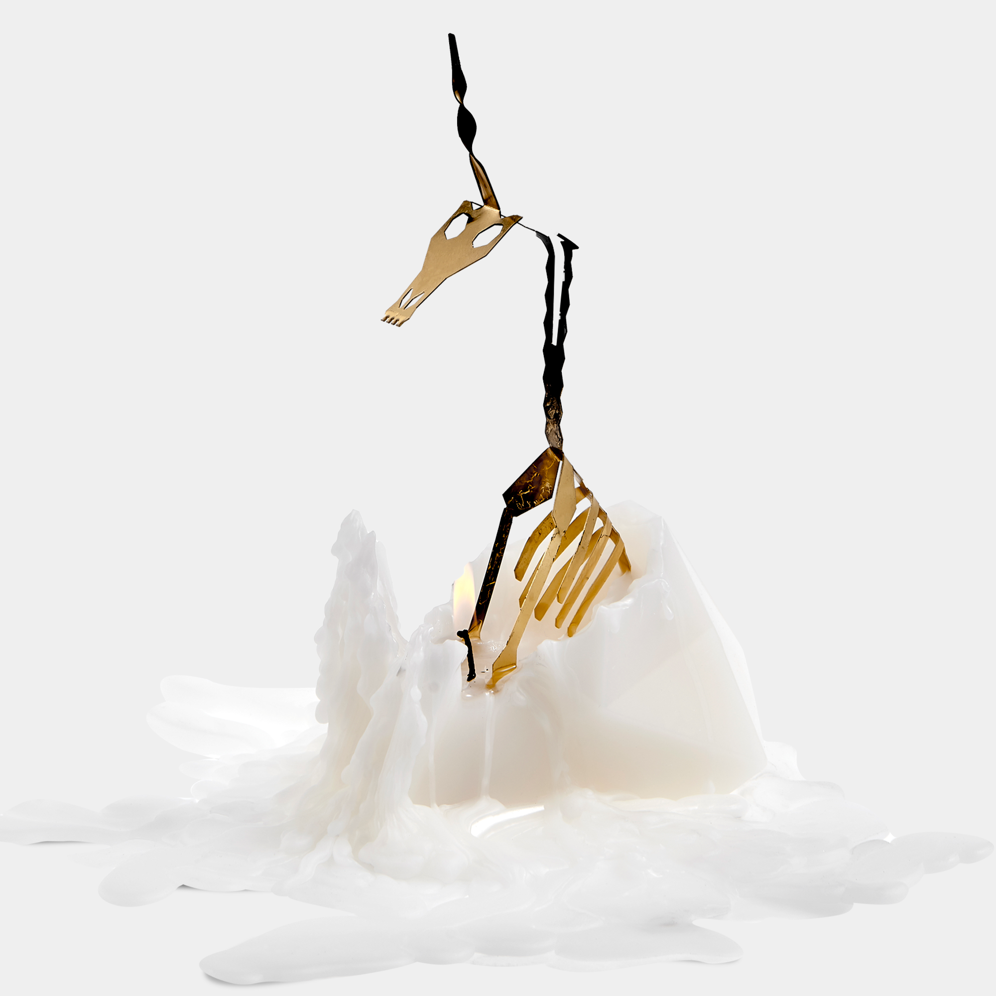 Einar Unicorn Skeleton Candle by PyroPet