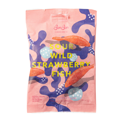 Sour Wild Strawberry Fish by BonBon Swedish Candy