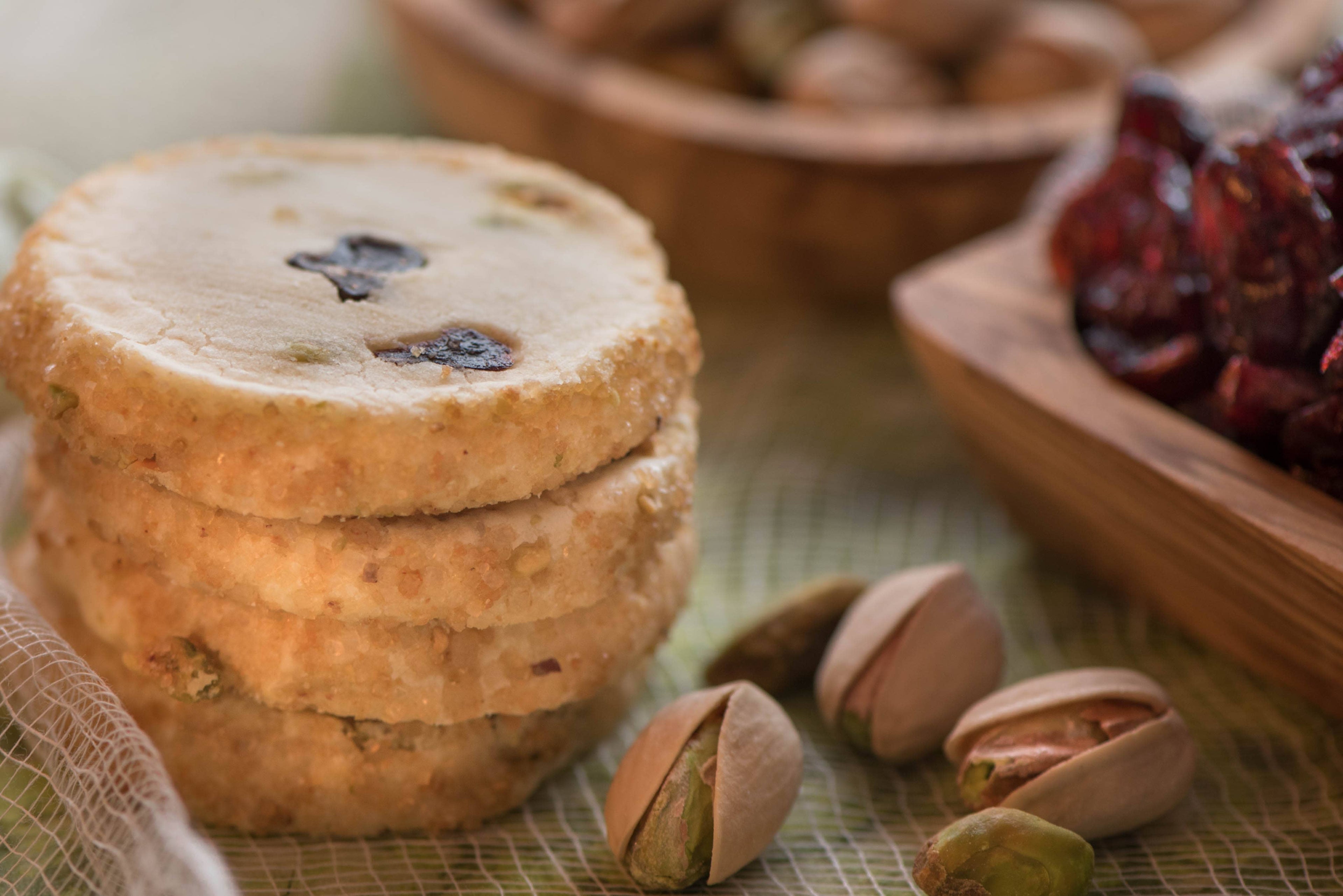 Pistachio Cherry Sable Cookies by Lark Fine Foods