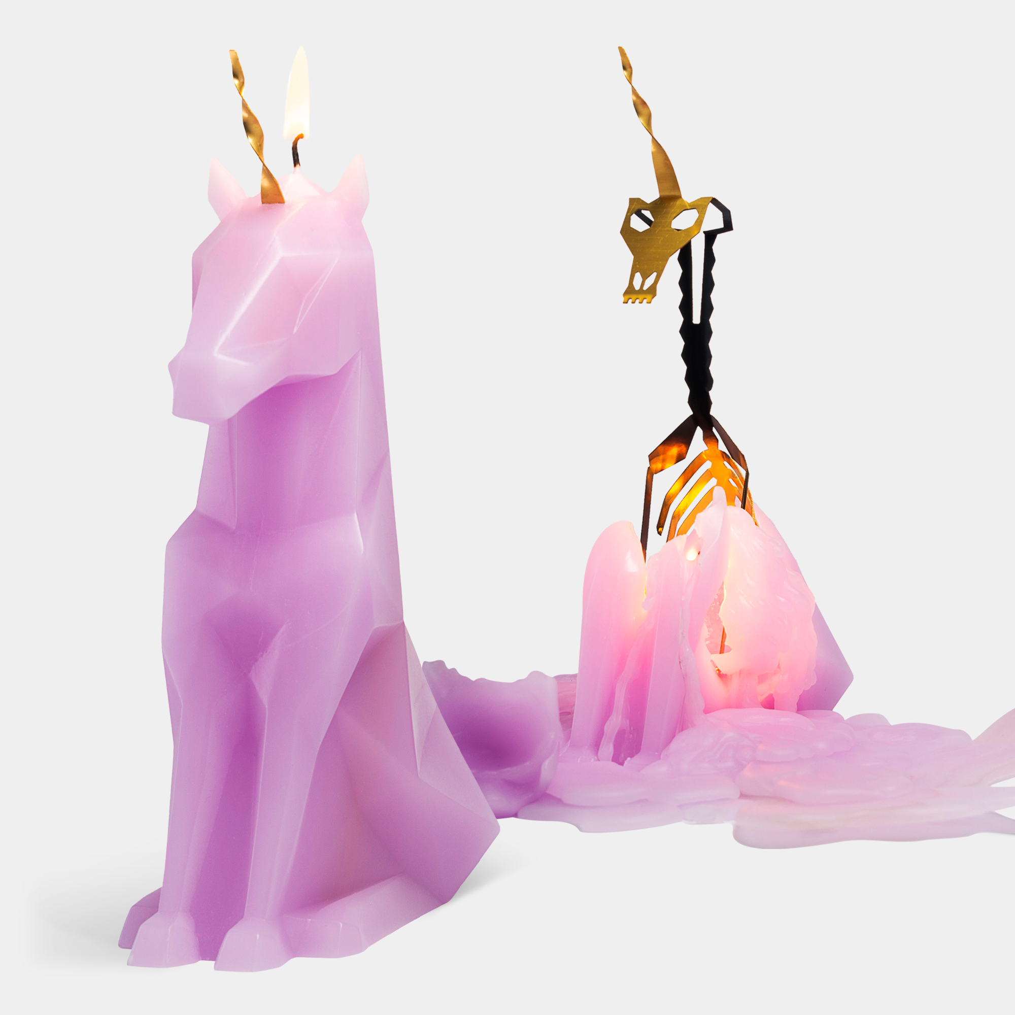 Einar Unicorn Skeleton Candle by PyroPet