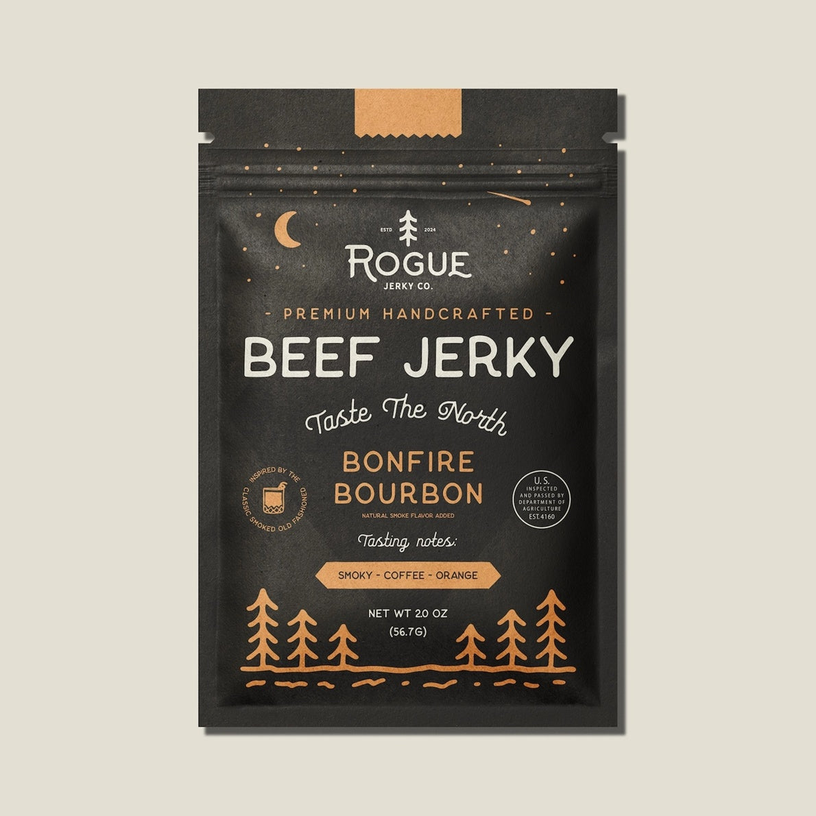 Bonfire Bourbon Beef Jerky by Rogue