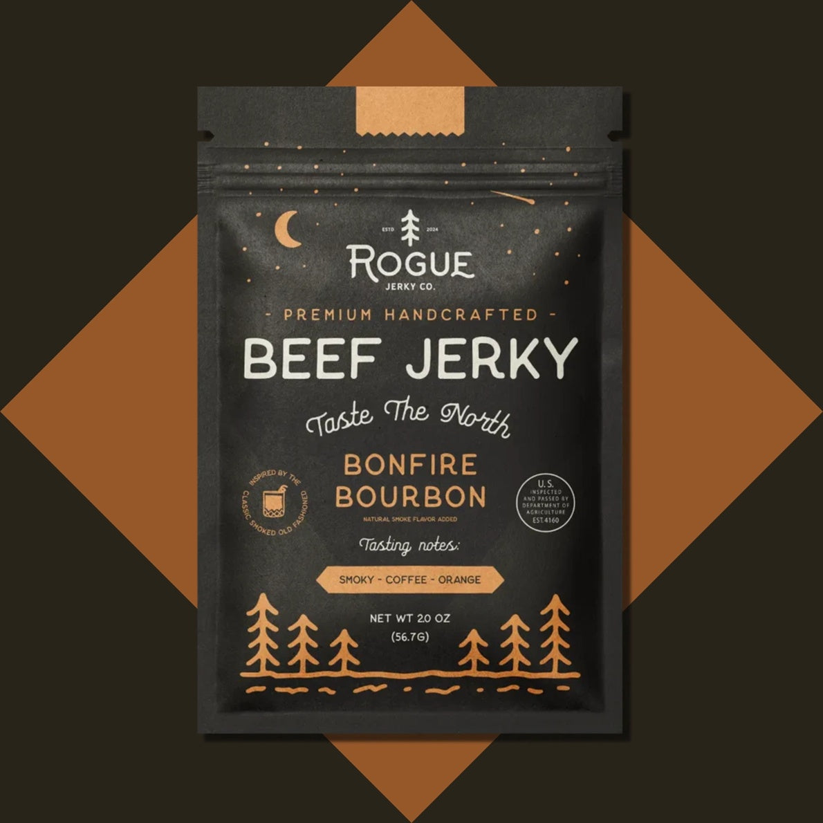 Bonfire Bourbon Beef Jerky by Rogue