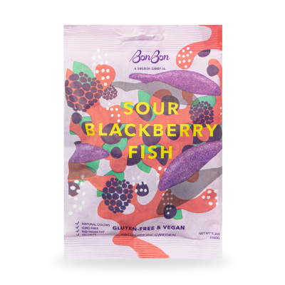 Sour Blackberry Fish by BonBon Swedish Candy
