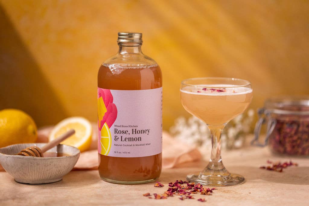 Rose Honey Lemon Cocktail & Mocktail Mixer by Wood Stove Kitchen