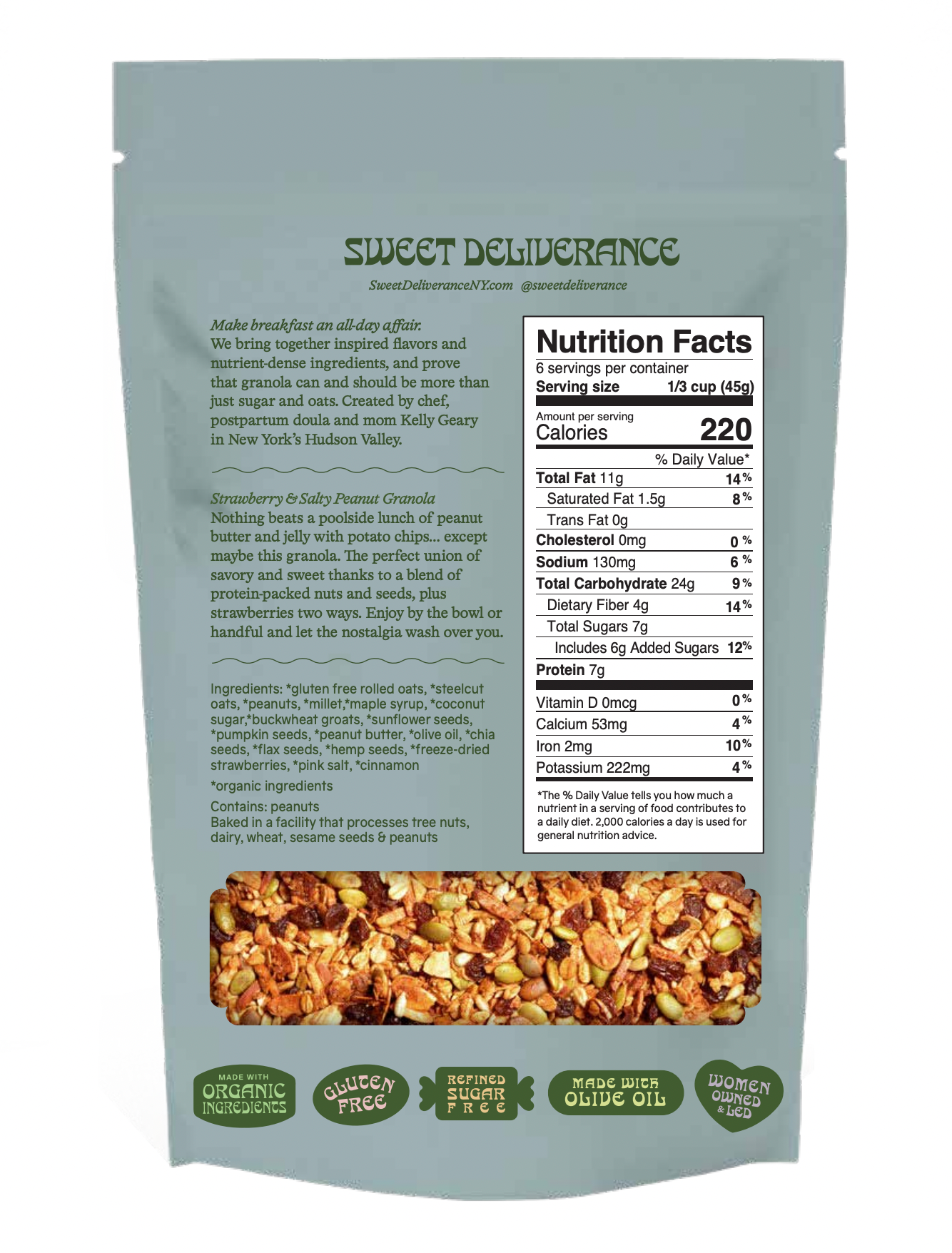 Strawberry & Salty Peanut Granola by Sweet Deliverance