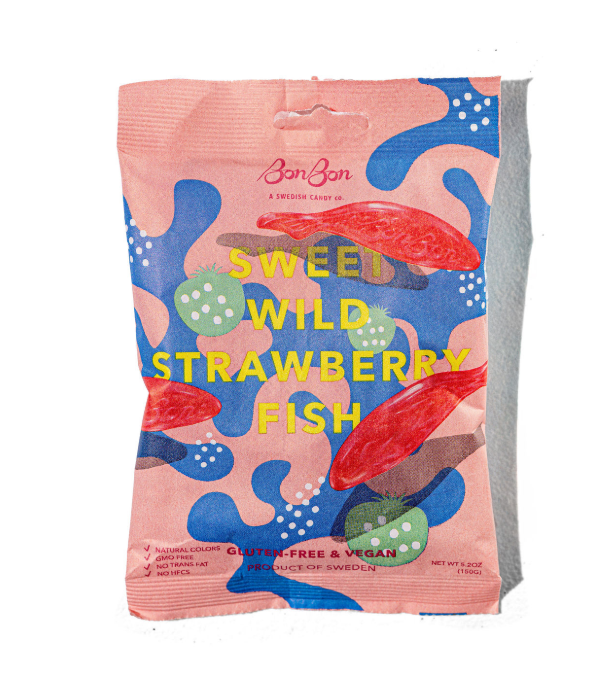 Sweet Wild Strawberry Fish by BonBon Swedish Candy