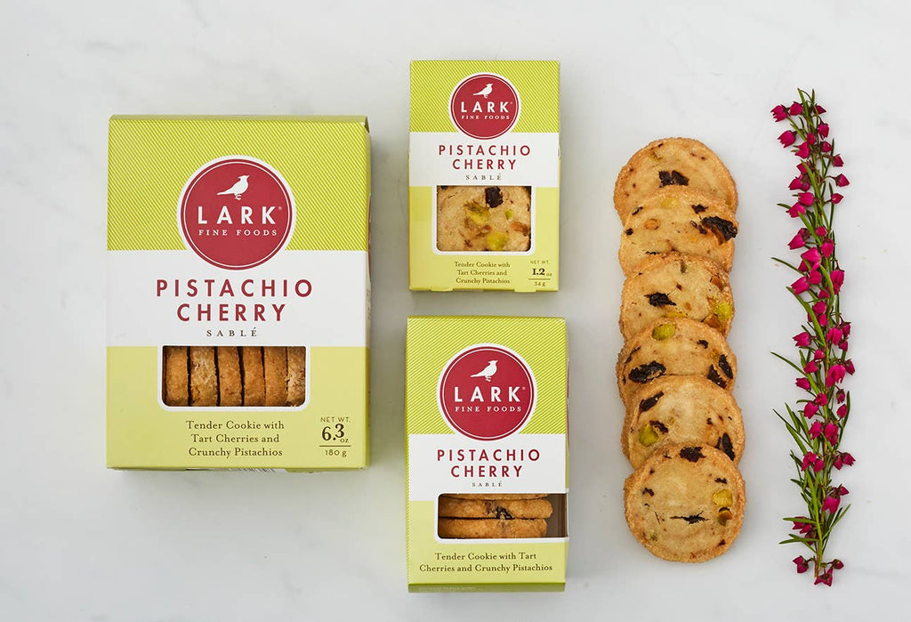 Pistachio Cherry Sable Cookies by Lark Fine Foods