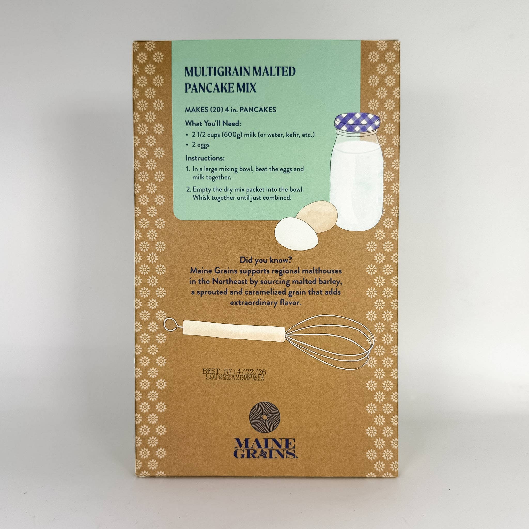 Multigrain Malted Barley Pancake Mix by Maine Grains