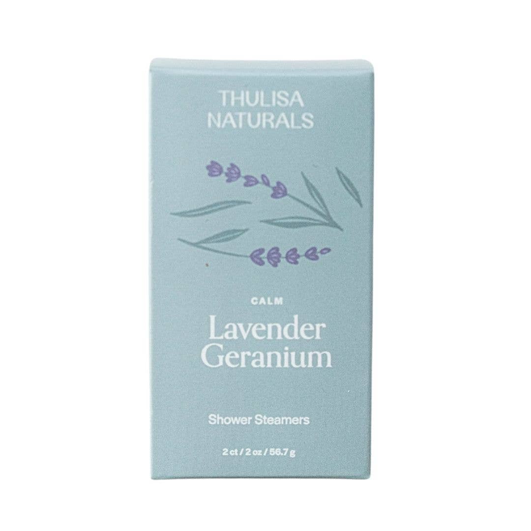 Lavender Geranium Shower Steamers by Thulisa Naturals