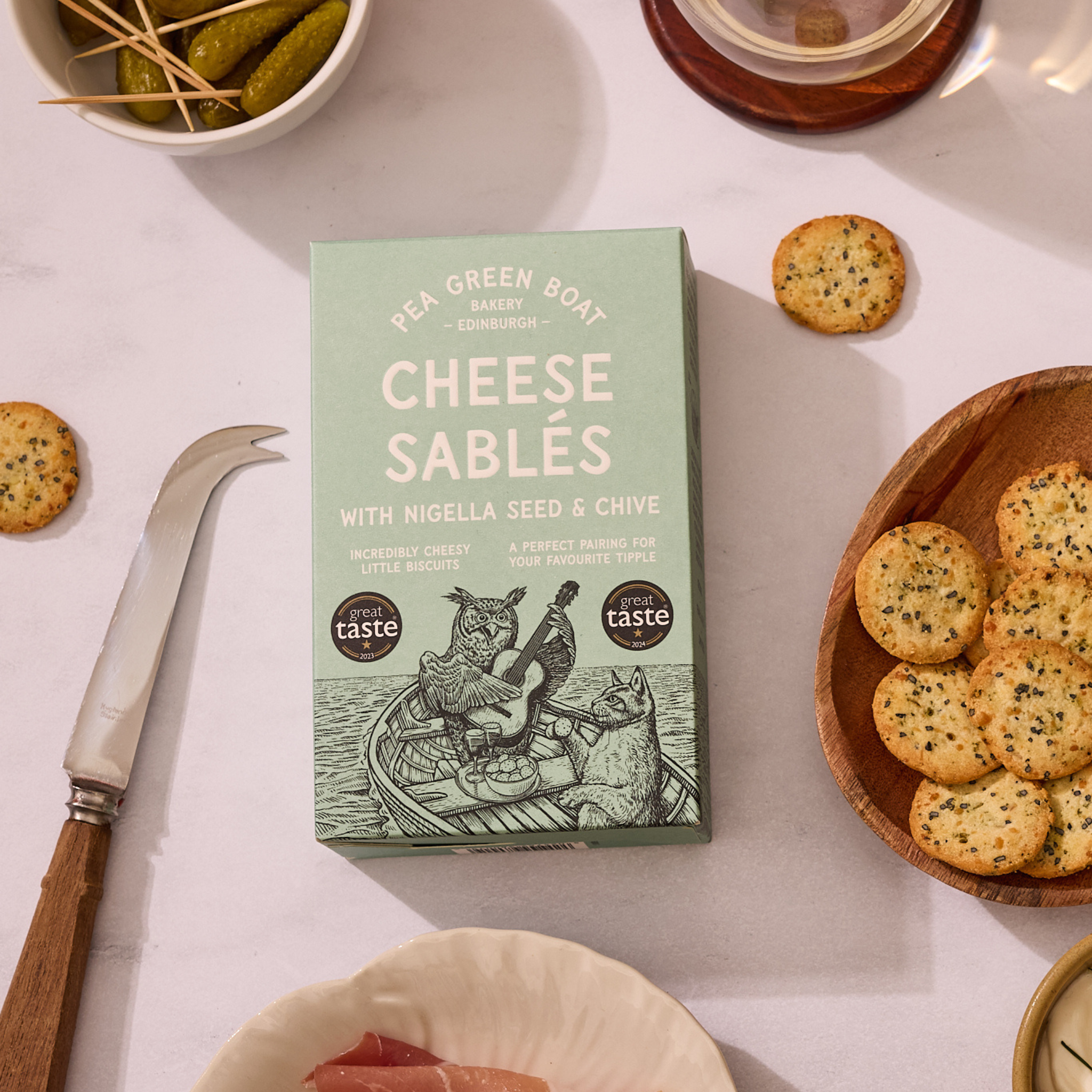 Cheese Sables with Nigella Seed & Chive by Pea Green Boat